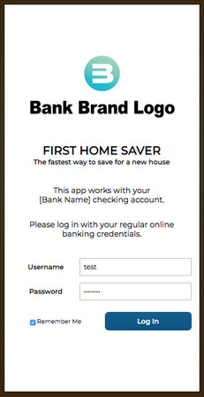 First Home Saver App Screenshot - Log in scree
