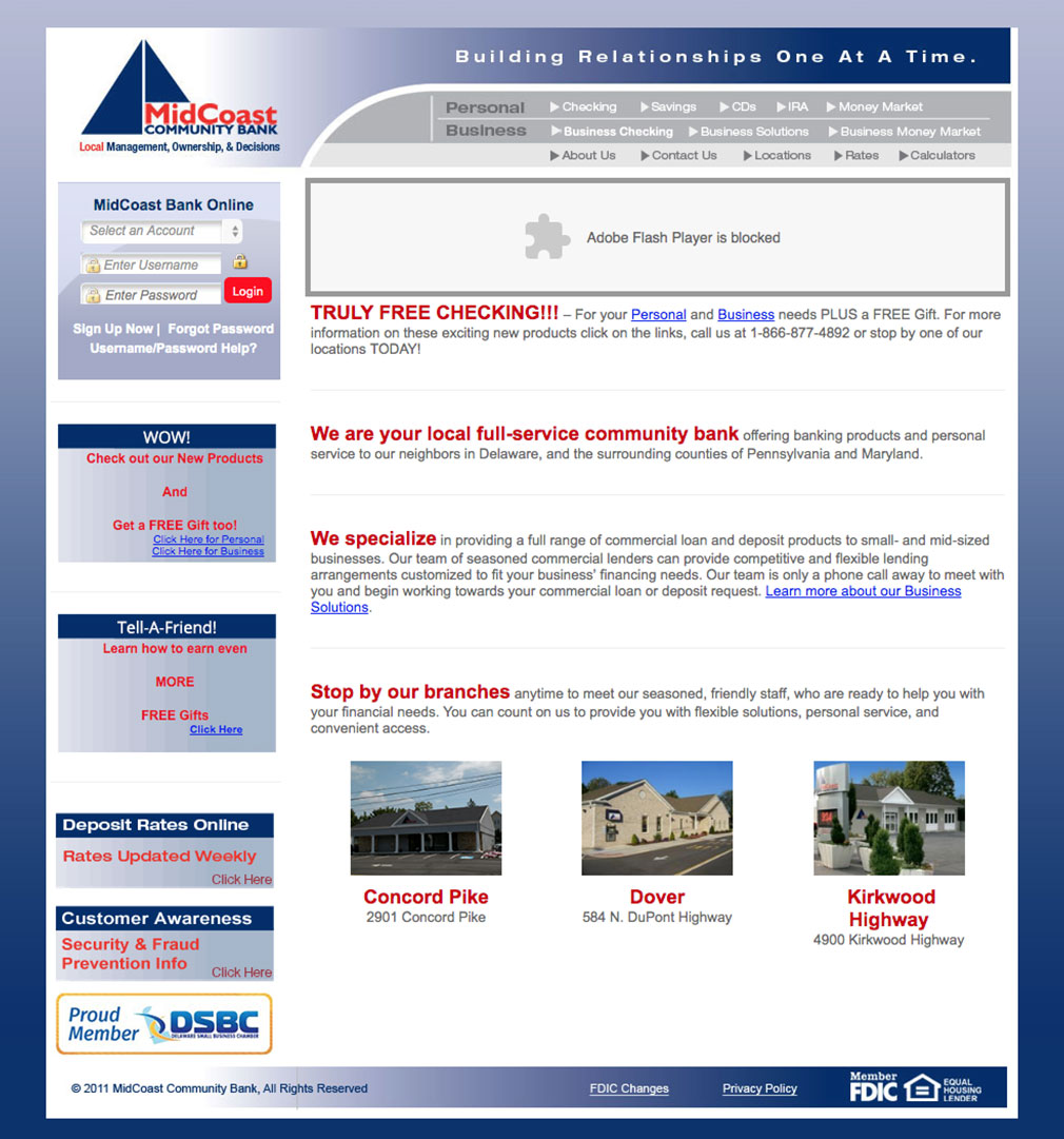 OLD MidCoast Bank Website